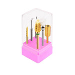 Load the image into the gallery viewer, JCMASTER® 5x Premium Nagelfräser Bits Hartmetall 2.35mm Inkl. 1x Bürstenbit Maniküre/Pediküre Aufsatz Professionelles Schleifkörper Set Nagelstudio mit Halterung JCMASTER