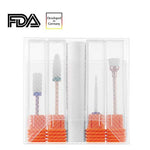 Load the image into the gallery viewer, JCMASTER® 4x Premium Nagelfräser Aufsätze Set Keramik, 2.35mm Bits inkl Polierer Gelnägel Acryl Maniküre, Pediküre, Hornhaut Schleifkörper Mit Halterungen JCMASTER