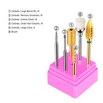 Load the image into the gallery viewer, JCMASTER® 5x Premium Nagelfräser Bits Hartmetall 2.35mm Inkl. 1x Bürstenbit Maniküre/Pediküre Aufsatz Professionelles Schleifkörper Set Nagelstudio mit Halterung JCMASTER