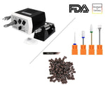 Cargue la imagen en el visor de la galería, Deluxe Nagelfräser Komplettset JSDA Power JD 400 Studio-Fräser + 4x Premium Keramik Bits + 4 Diamant Bits + 100 Schleifhülsen JCMaster Beauty